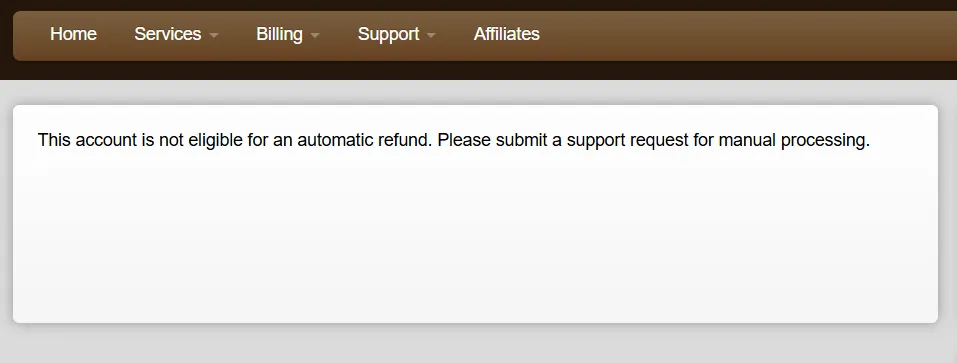 BandwagonHost(搬瓦工)自动退款页面