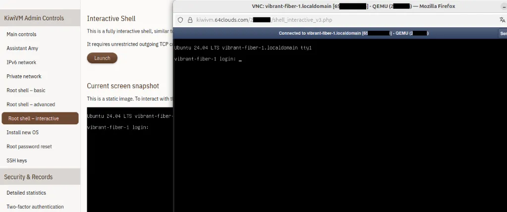 KiwiVM VNC 远程桌面界面